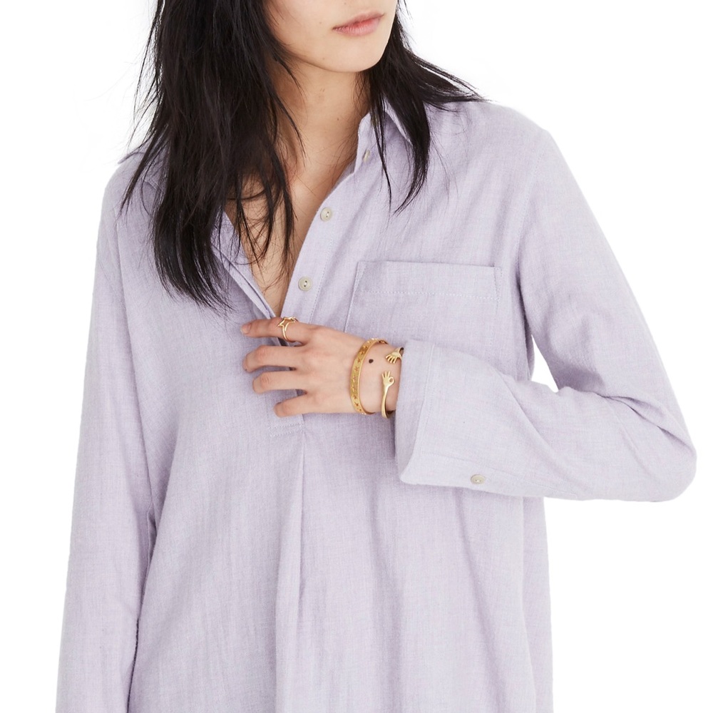 Madewell Flannel Shirt Heather Thistle